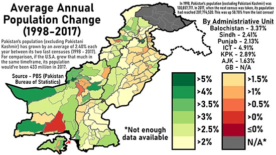 Population growth by Pakistani district edited | Special Report from Narratives Magazine